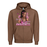 Chestnut breast cancer awareness afro woman Zipper Hoodie - NancyCooperArtShop
