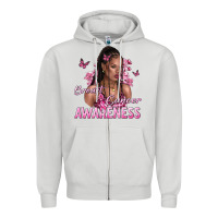 Dove Grey breast cancer awareness afro woman Zipper Hoodie - NancyCooperArtShop