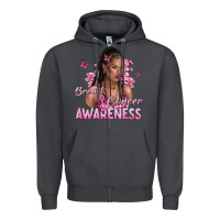 Smoke breast cancer awareness afro woman Zipper Hoodie - NancyCooperArtShop