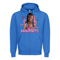 True Royal breast cancer awareness afro woman Zipper Hoodie - NancyCooperArtShop