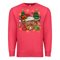 Cardinal Christmas highland cow Premium Sweatshirt - MaliasSmallBusiness