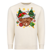 Sandshell Christmas highland cow Premium Sweatshirt - MaliasSmallBusiness