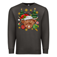 Smoke Christmas highland cow Premium Sweatshirt - MaliasSmallBusiness