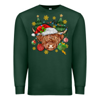 Sports Green Christmas highland cow Premium Sweatshirt - MaliasSmallBusiness