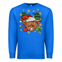 True Royal Christmas highland cow Premium Sweatshirt - MaliasSmallBusiness