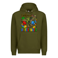 Army Green embrace differences Premium Hoodie - Artiststas