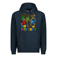 Navy embrace differences Premium Hoodie - Artiststas