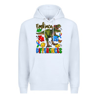 White embrace differences Premium Hoodie - Artiststas