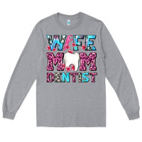 Heather Grey Wife Mom Dentist With Tooth And Floss Long Sleeve Tee - AdoDesignShop