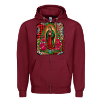 Burgundy our lady of guadalupe christmas Zipper Hoodie - Jasminsmagicworld