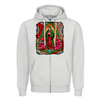 Dove Grey our lady of guadalupe christmas Zipper Hoodie - Jasminsmagicworld
