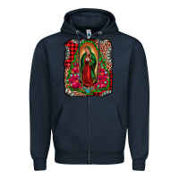 Navy our lady of guadalupe christmas Zipper Hoodie - Jasminsmagicworld