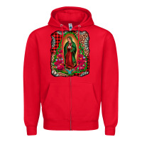 Red our lady of guadalupe christmas Zipper Hoodie - Jasminsmagicworld