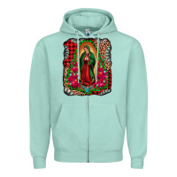 Seafoam our lady of guadalupe christmas Zipper Hoodie - Jasminsmagicworld
