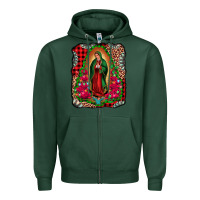 Sports Green our lady of guadalupe christmas Zipper Hoodie - Jasminsmagicworld