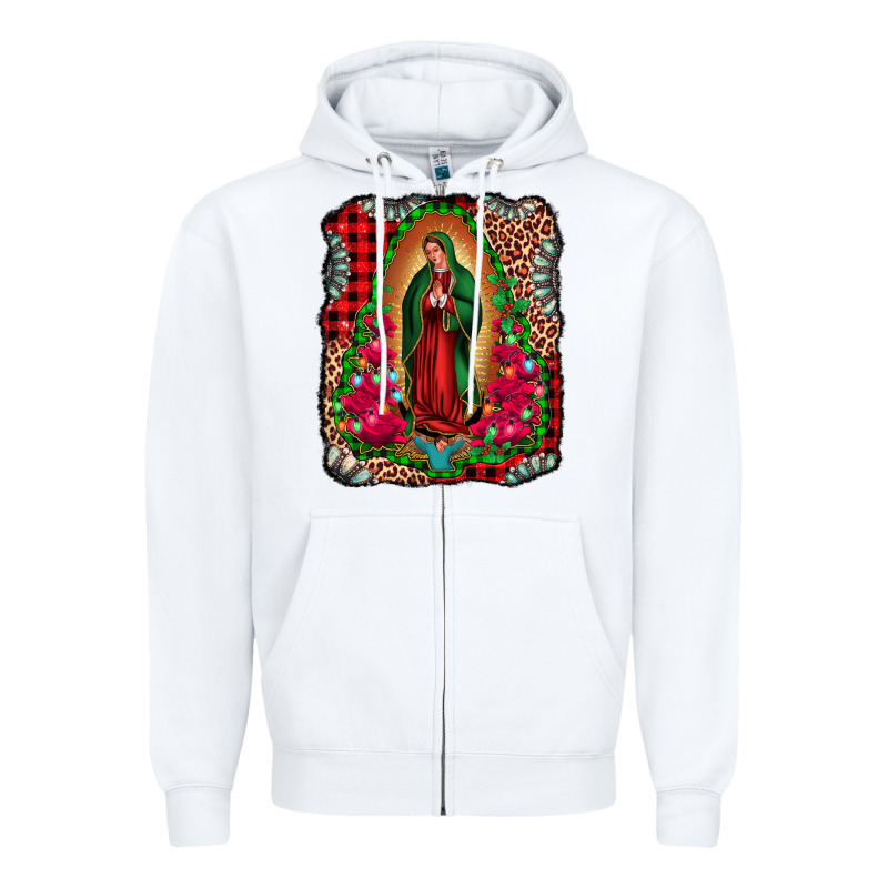 Our Lady Of Guadalupe Christmas Zipper Hoodie by Jasminsmagicworld | Teevron