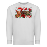 Dove Grey christmas horses Premium Sweatshirt - MaliasSmallBusiness