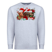 Heather Grey christmas horses Premium Sweatshirt - MaliasSmallBusiness