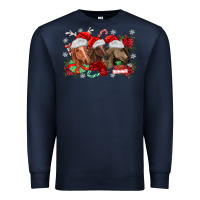 Navy christmas horses Premium Sweatshirt - MaliasSmallBusiness