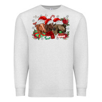 Oatmeal Heather christmas horses Premium Sweatshirt - MaliasSmallBusiness