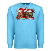 Ocean Blue christmas horses Premium Sweatshirt - MaliasSmallBusiness