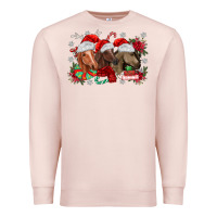 Pale Pink christmas horses Premium Sweatshirt - MaliasSmallBusiness