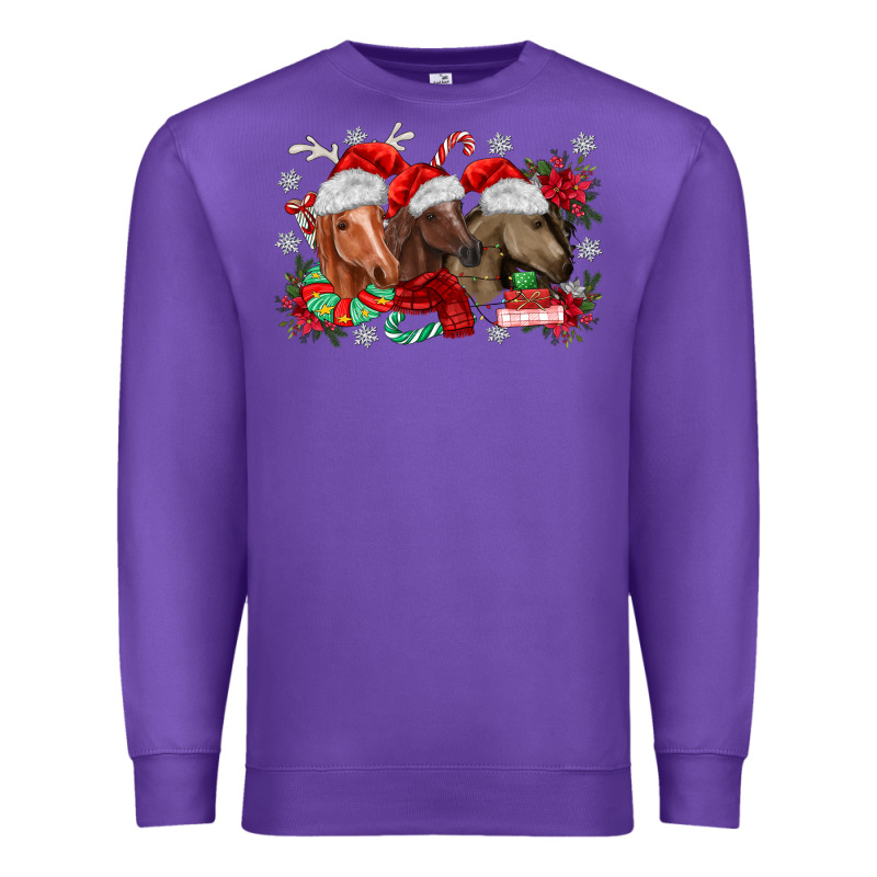 Christmas Horses Premium Sweatshirt by MaliasSmallBusiness | Teevron