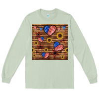 Matcha 4th of july hearts seamless pattern Long Sleeve Tee - BundleAndBundleShop