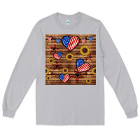 Moon Dust 4th of july hearts seamless pattern Long Sleeve Tee - BundleAndBundleShop