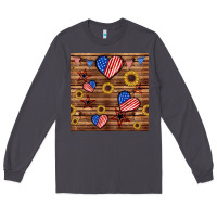 Smoke 4th of july hearts seamless pattern Long Sleeve Tee - BundleAndBundleShop