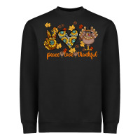 Black Peace Love Thankful Heavyweight Sweatshirt - CowhideDigitalArt