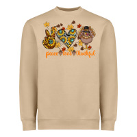 Mushroom Peace Love Thankful Heavyweight Sweatshirt - CowhideDigitalArt