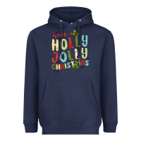 Navy have a holly jolly christmas Heavyweight Hoodie - MaliasSmallBusiness