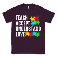 Plum Teach Accept Understand Love Classic Tee - CowhideDigitalArt