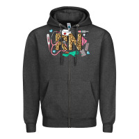 Charcoal Heather Western Registered Nurse Zipper Hoodie - LillyAllenDesigns
