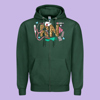 Western Registered Nurse Zipper Hoodie Designed By Lillyallendesigns