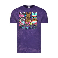 Cloud Purple Happy Easter western peeps Vintage Tee - OliviaCreatesArt