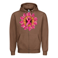 Chestnut cancer ribbon sunflower Zipper Hoodie - NancyCooperArtShop