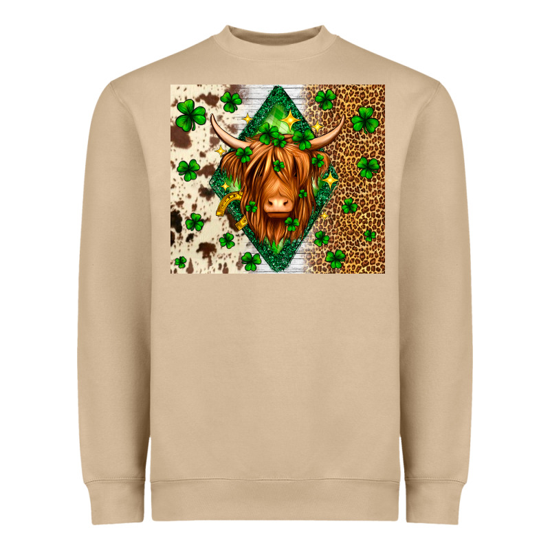 St. Patrick's Day Highland Cow Heavyweight Sweatshirt by Neo Western | Teevron