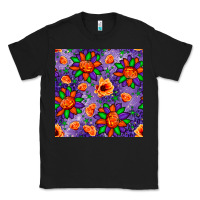 Black pumpkin flower halloween seamless pattern Classic Tee - BundleAndBundleShop