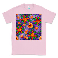 Bubblegum Pink pumpkin flower halloween seamless pattern Classic Tee - BundleAndBundleShop