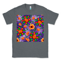 Charcoal Heather pumpkin flower halloween seamless pattern Classic Tee - BundleAndBundleShop