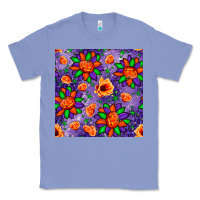 Colony Blue pumpkin flower halloween seamless pattern Classic Tee - BundleAndBundleShop
