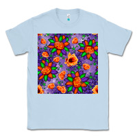 Dusty Blue pumpkin flower halloween seamless pattern Classic Tee - BundleAndBundleShop