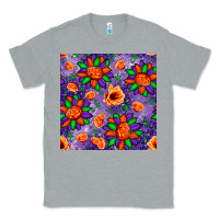 Heather Grey pumpkin flower halloween seamless pattern Classic Tee - BundleAndBundleShop