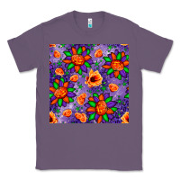 Lavender pumpkin flower halloween seamless pattern Classic Tee - BundleAndBundleShop