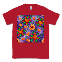 Red pumpkin flower halloween seamless pattern Classic Tee - BundleAndBundleShop