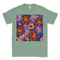 Sage pumpkin flower halloween seamless pattern Classic Tee - BundleAndBundleShop