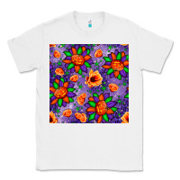 White pumpkin flower halloween seamless pattern Classic Tee - BundleAndBundleShop
