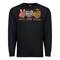 Black peace love teach Premium Sweatshirt - NancyCooperArtShop